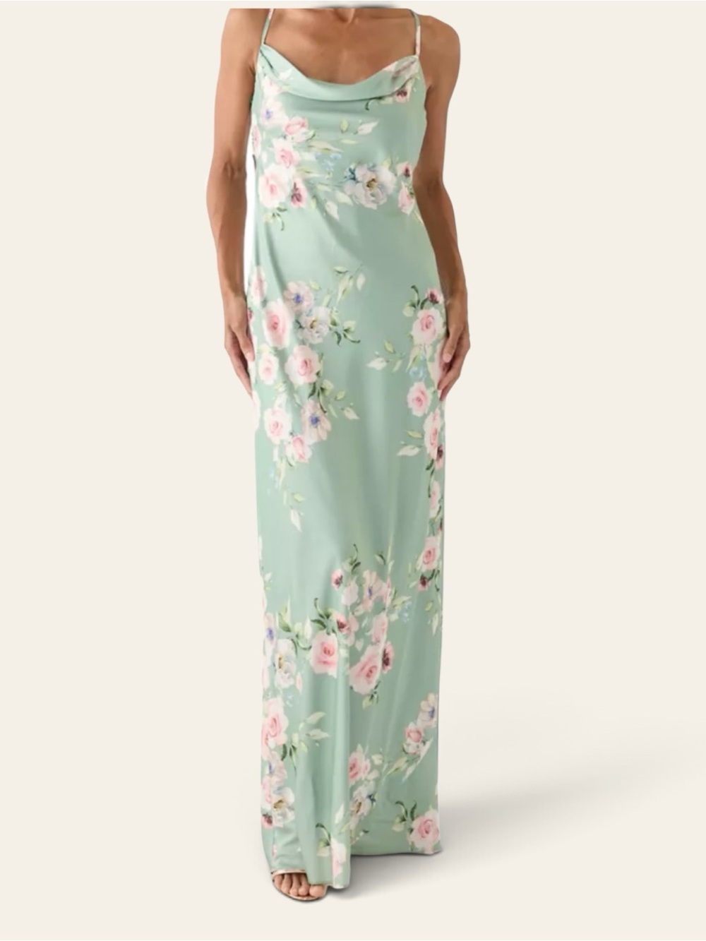 B.Darlin green floral satin maxi - size 10